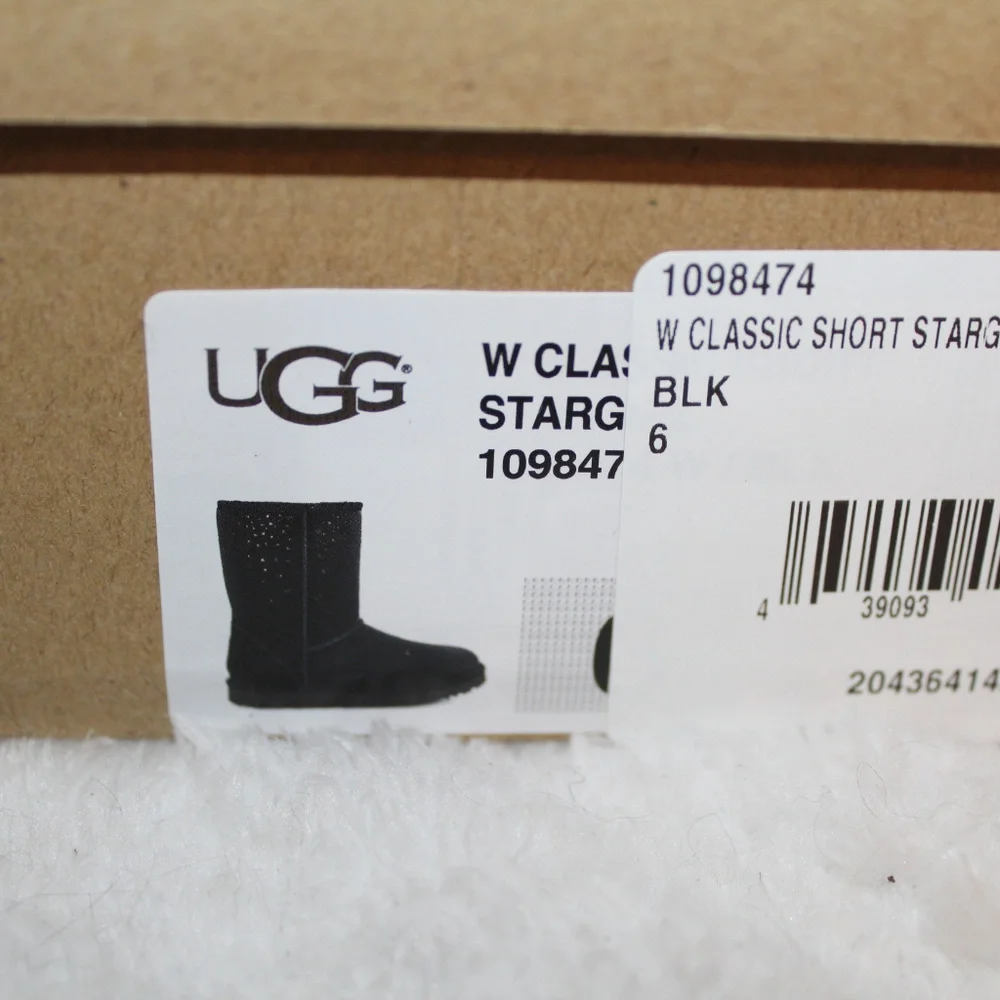 NEW UGG STARGIRL CLASSIC SHORT BLACK BOOTS‎ 6